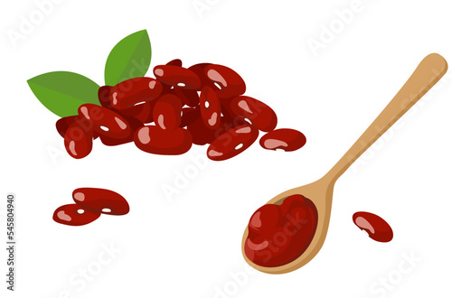 red kidney beans and paste on spoon