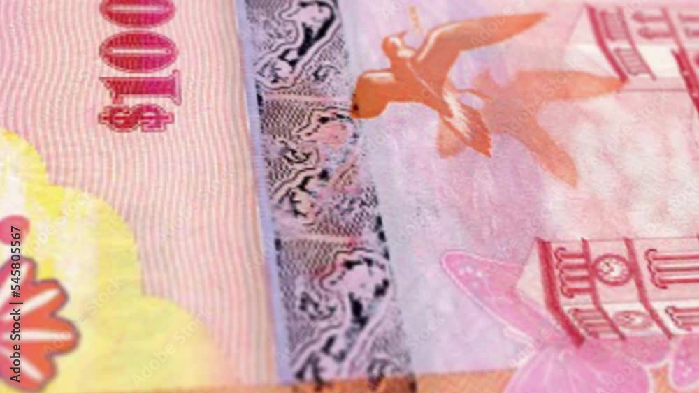 Bermuda Bermudian Dollar 100 Banknotes, One Hundred Bermudian Dollar, Close-up and macro view of the Bermudian Dollar, Tracking and Dolly Shots 100 Bermudian Dollar banknote Observe and Reserve Side