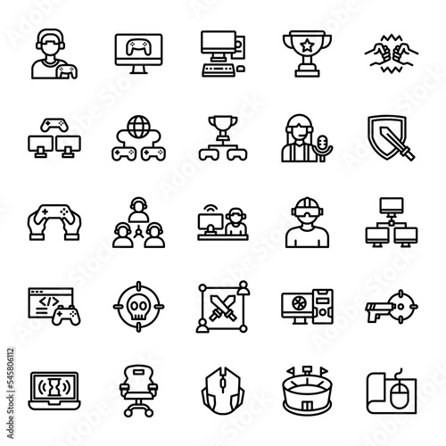 esports icons set illustration vector graphic