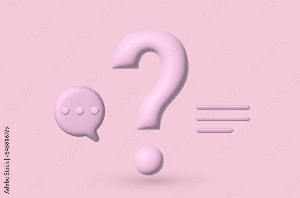 3D rendering FAQ frequency asked questions, question mark sign ang bubble chat 3D rendering FAQ frequency asked questions, question mark sign ang bubble chat