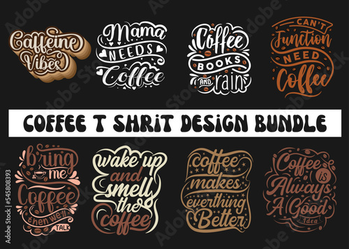 Coffee typography t shirt design bundle vector download