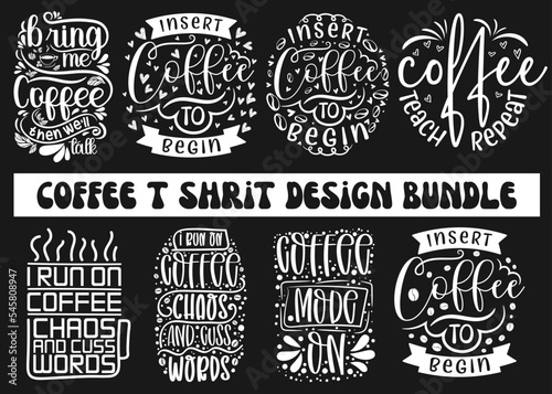 Coffee typography t shirt design bundle vector download