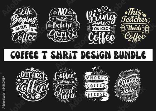 Coffee typography t shirt design bundle vector download