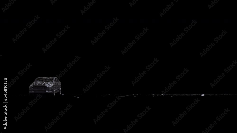 Realistically model car accident overturned car effect background footage motion graphics, a background or overlay 4K drag and drop  editing software supporting blending modes.