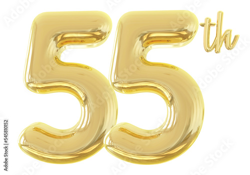numbers 55th anniversary gold