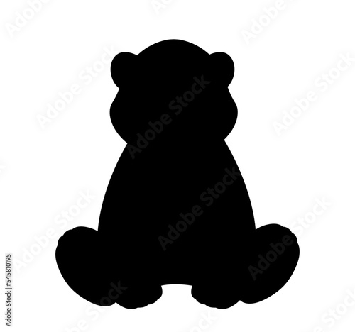Dark silhouette of bear. Forest dweller fauna and wildlife, predator. Aesthetics and elegance, beauty. Poster or banner for website, sticker for social networks. Cartoon flat vector illustration