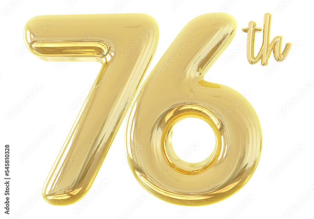 numbers 76th anniversary gold numbers 76th anniversary gold