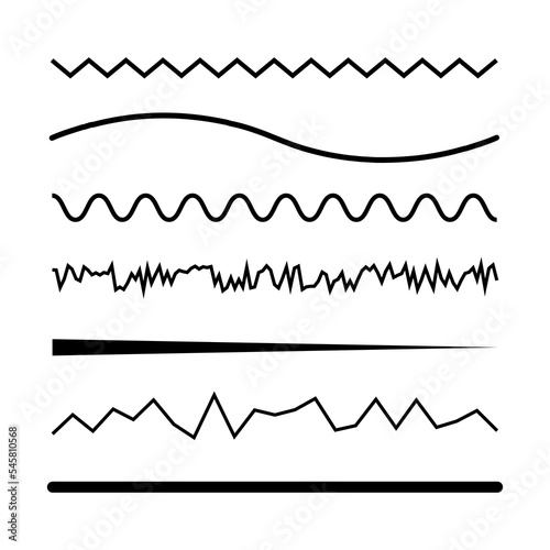 Hand drawn line element. Lines in doodle style. Sketch underline, emphasis. Line art. Vector illustration. stock image. 
