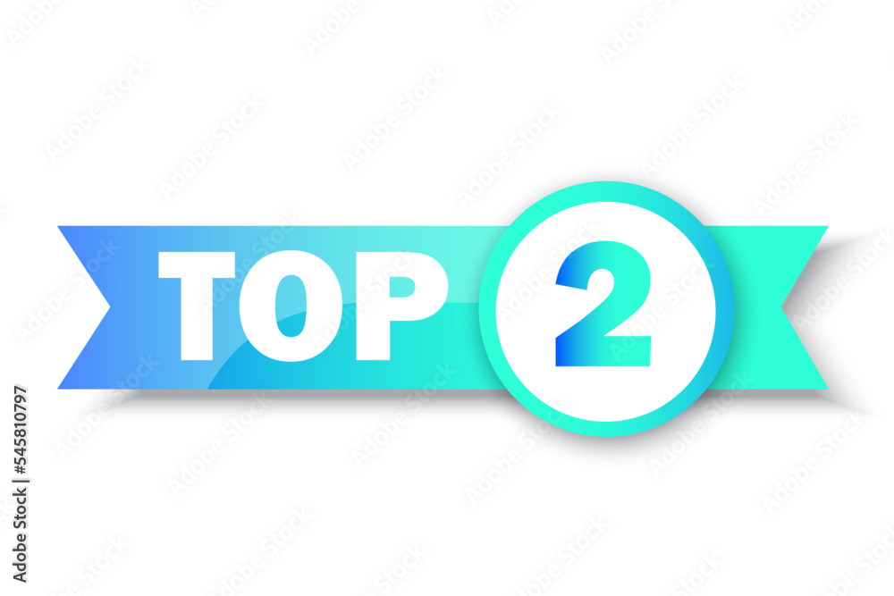 Top 2 rating banner. Circle and ribbon. Sale label. Business concept. Logo template. Vector illustration. stock image. Top 2 rating banner. Circle and ribbon. Sale label. Business concept. Logo template. Vector illustration. stock image.