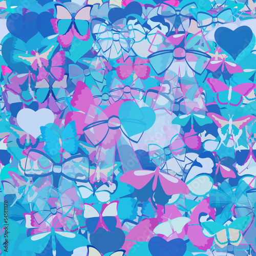 Background pattern abstract seamless design texture. Theme is about background, dressing, wing, relations, exotic, Red Admiral, adornment, embellishment, colorful, spring, drawing, Butterfly