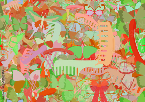 Background pattern abstract seamless design texture. Theme is about claw, beautiful, spring, Monarch, summer, silhouette, dressing, hairstyle, nature, hair clips, Butterfly, drawing, gorgeous