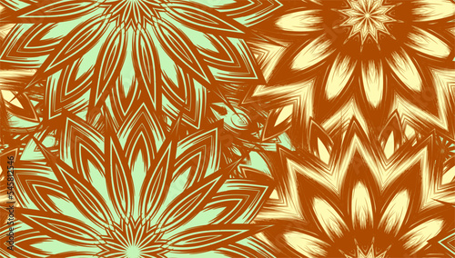 Flowers. Seamless floral background. Tracery handmade nature ethnic fabric backdrop pattern. Textile design texture. Decorative color art. Vector