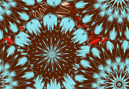 Flowers. Seamless floral background. Tracery handmade nature ethnic fabric backdrop pattern. Textile design texture. Decorative color art. Vector