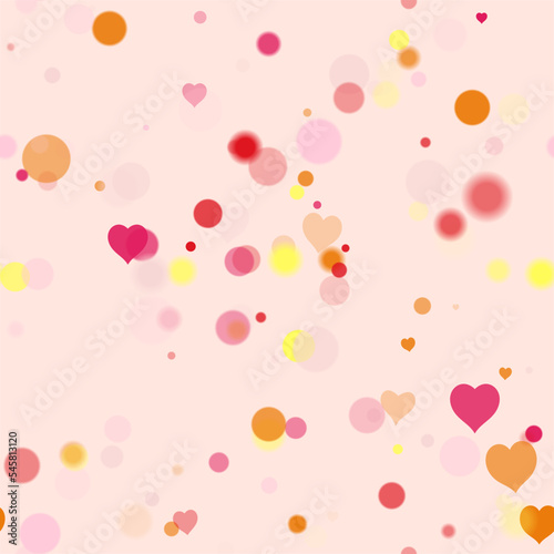 Background pattern abstract seamless design texture. With hearts. Theme is about circle, air, overflows, glows, defocused, texture, soft, relations, illuminated, colorful, sequins, blending