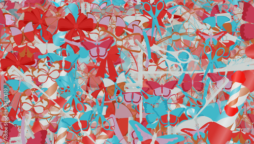 Background pattern abstract seamless design texture. Theme is about comb, graphic, barber, Monarch, gorgeous, repeat, Pipevine, shaving, summer, various, Barber pole, drawing, beautiful