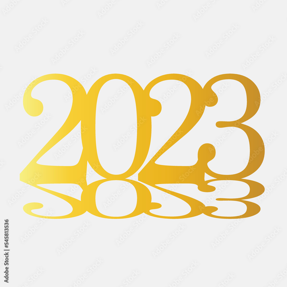 Fototapeta premium logo design from 2023 in number 2 style with gold color combination.