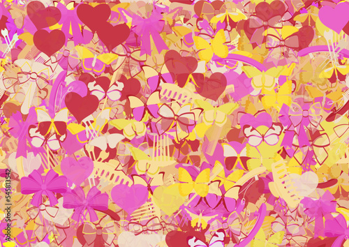 Background pattern abstract seamless design texture. Theme is about beautiful, Pipevine, hairstyle, colorful, drawing, graphic, slip, bobby pin, raker, silhouette, Monarch, comb, repeat
