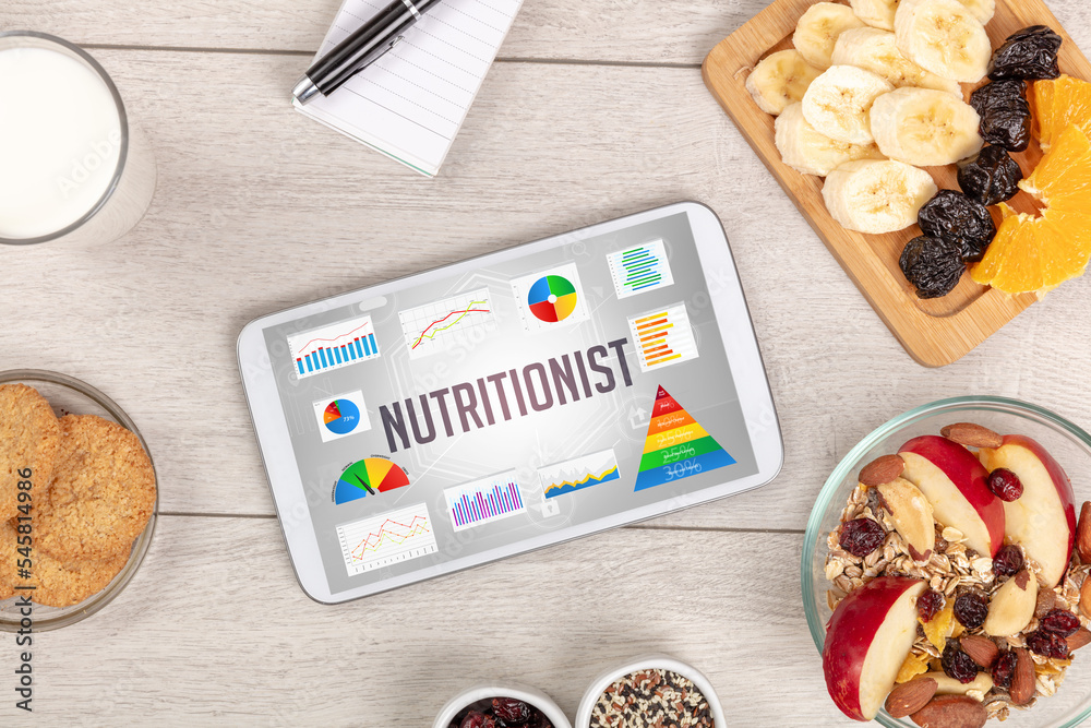 Organic food and tablet pc Organic food and tablet pc