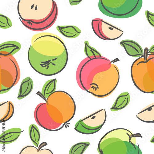 Colour apples seamless pattern