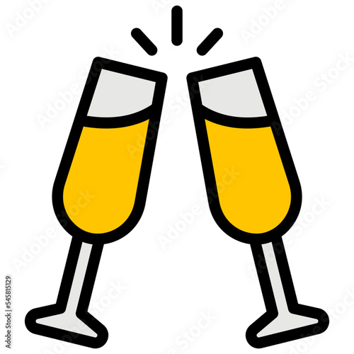 champagne filled outline icon