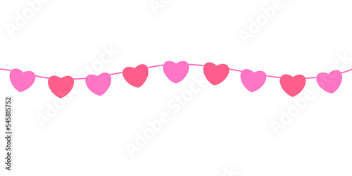 Valentine's Day Heart Shaped Flag Banner Decoration © Darunwan