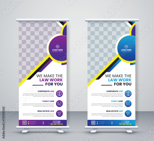Law firm Roll up Banner Lawyer corporate service DL Flye business company X Stand Banner Design