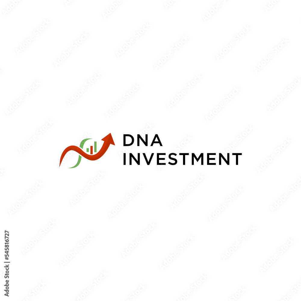 dna grow investment logo design.graphic financial with genetic vector template