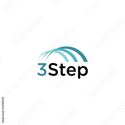 Modern 3 step process tax logo design with tick icon for finance accounting auditing business corporate bank growth money vector symbol abstract concept template illustration