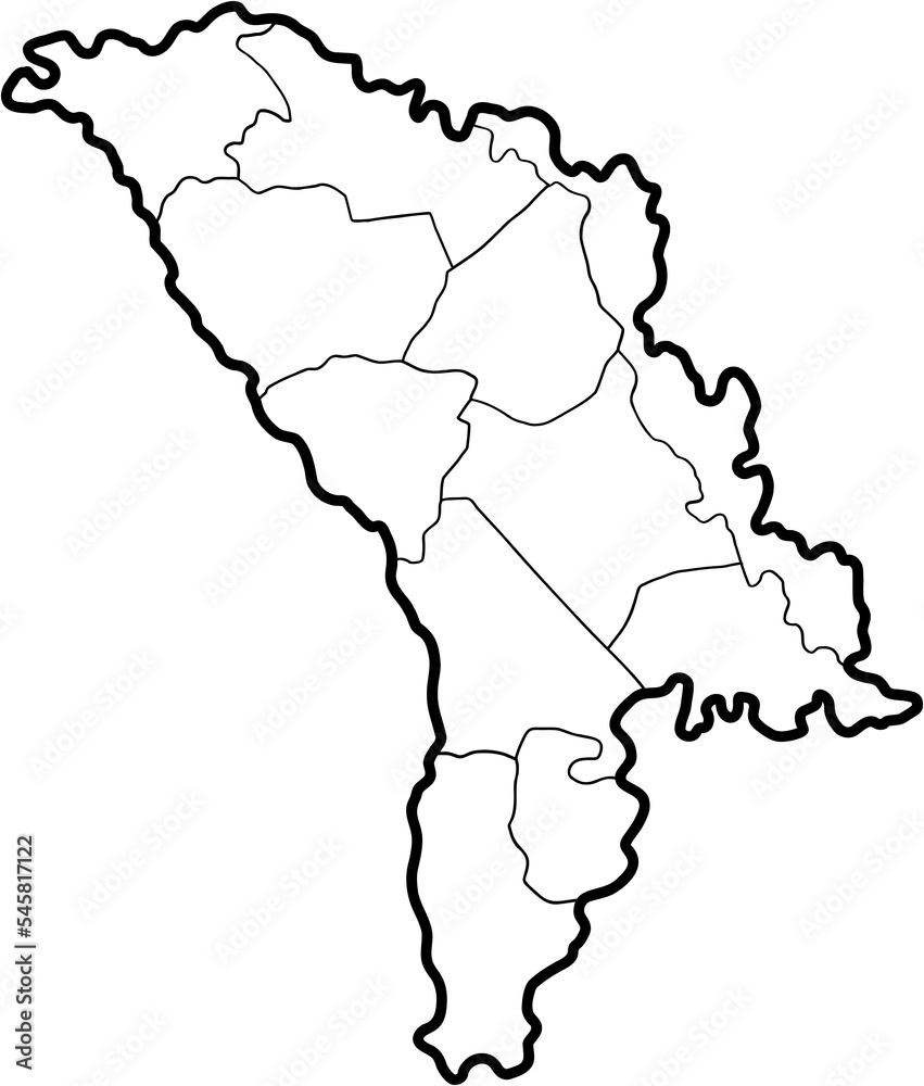 doodle freehand drawing of moldova map.