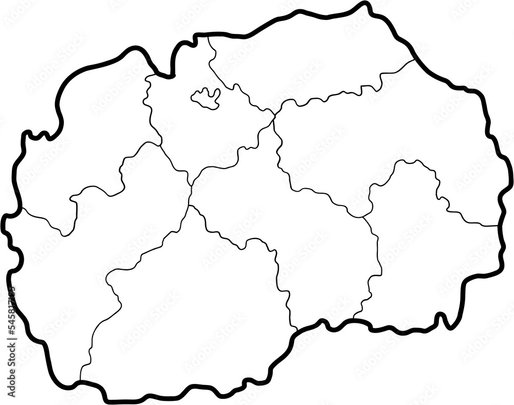 doodle freehand drawing of north macedonia map.