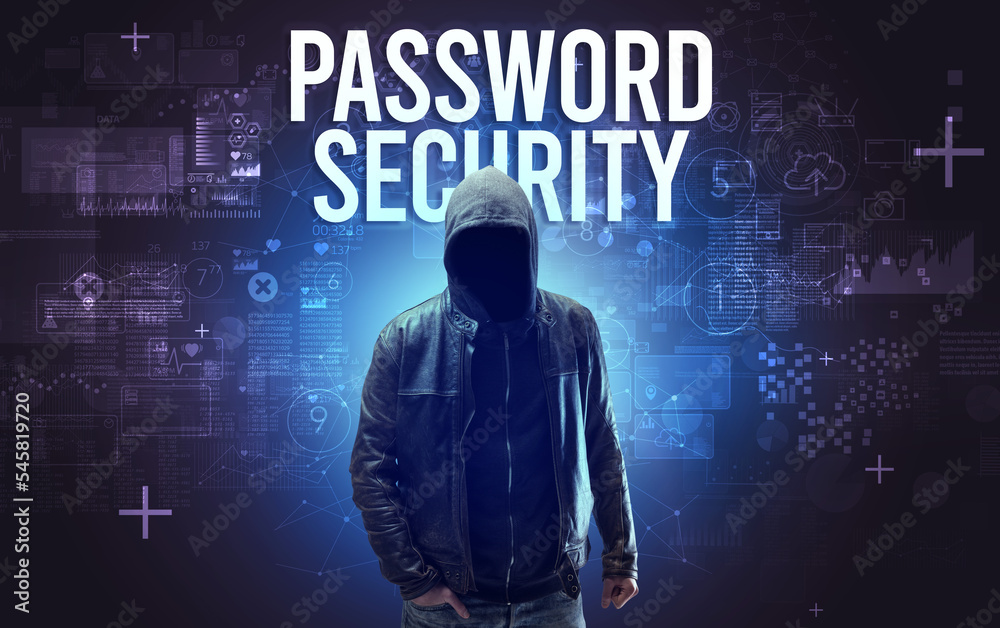 Faceless man with online security concept Faceless man with online security concept