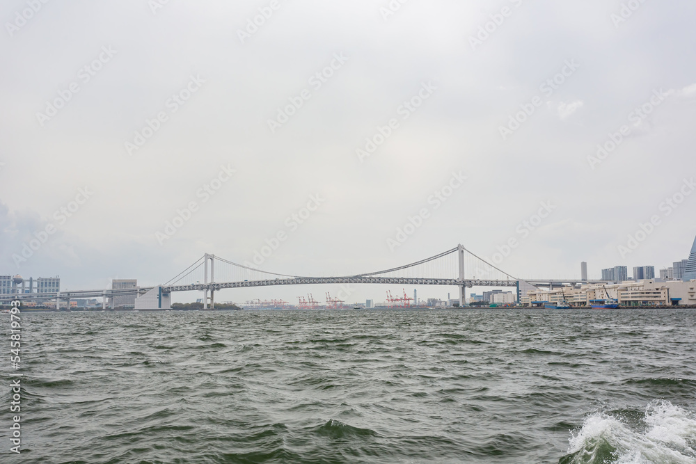 Overcast view of the cityscape from a ship Overcast view of the cityscape from a ship