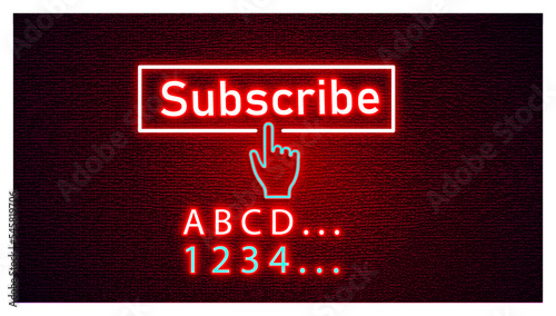 Subscribe Lettering Neon Sign Text