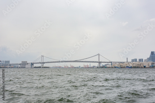 Overcast view of the cityscape from a ship