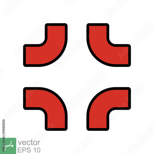 Anger symbol icon. Simple flat style. Red angry sign, cartoon emoticon sticker concept. Filled outline vector illustration isolated on white background. EPS 10.