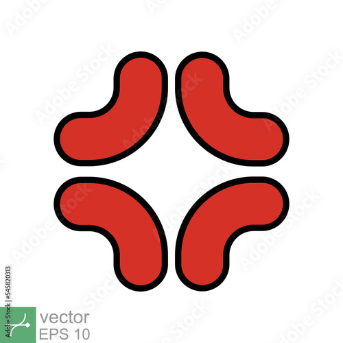 Anger symbol icon. Simple flat style. Red angry sign, cartoon emoticon sticker concept. Filled outline vector illustration isolated on white background. EPS 10.