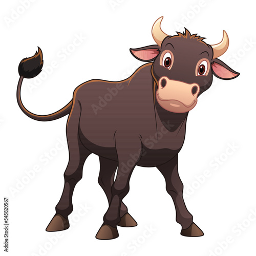 Little Black Bull Cartoon Animal Illustration