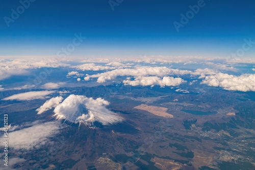 Photography Aerial view of the beautiful Mt. Fuji