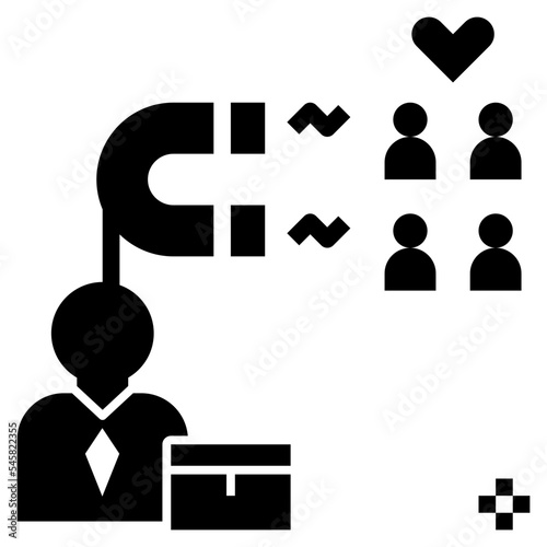 attract glyph style icon