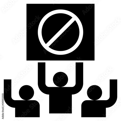 boycott glyph style icon photo