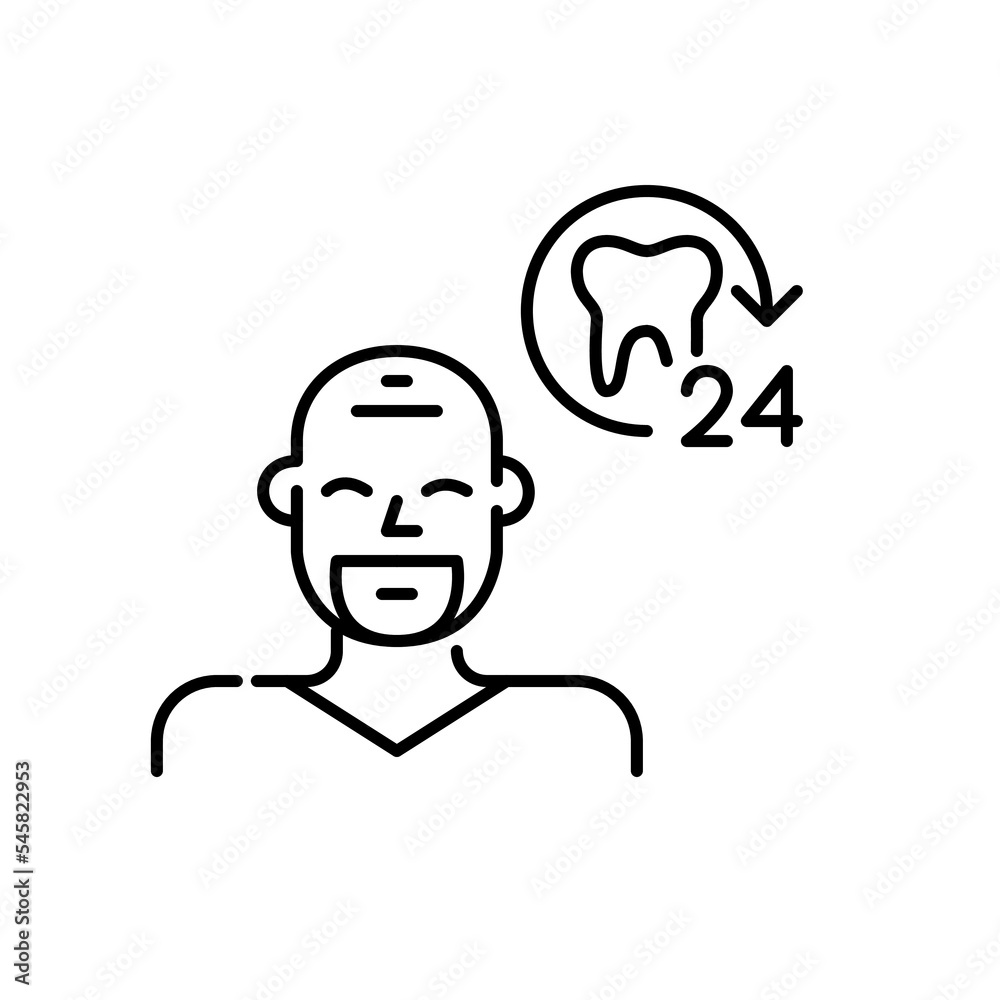 Dental therapist working at 24 hour medical centre. Pixel perfect, editable stroke icon Dental therapist working at 24 hour medical centre. Pixel perfect, editable stroke icon