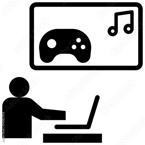 computer glyph style icon