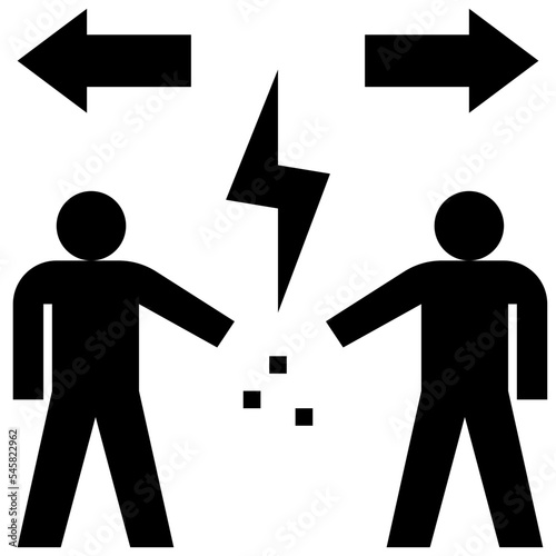 conflict glyph style icon