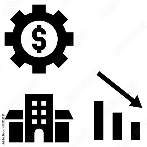 deficit glyph style icon
