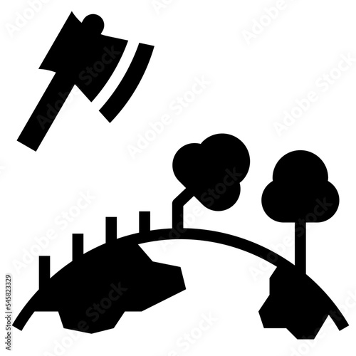 deforestation glyph style icon