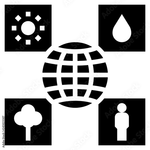 ecological glyph style icon