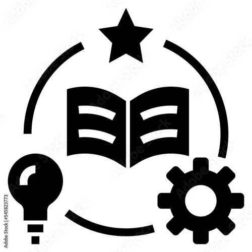 Tableau sur toile erudition glyph style icon