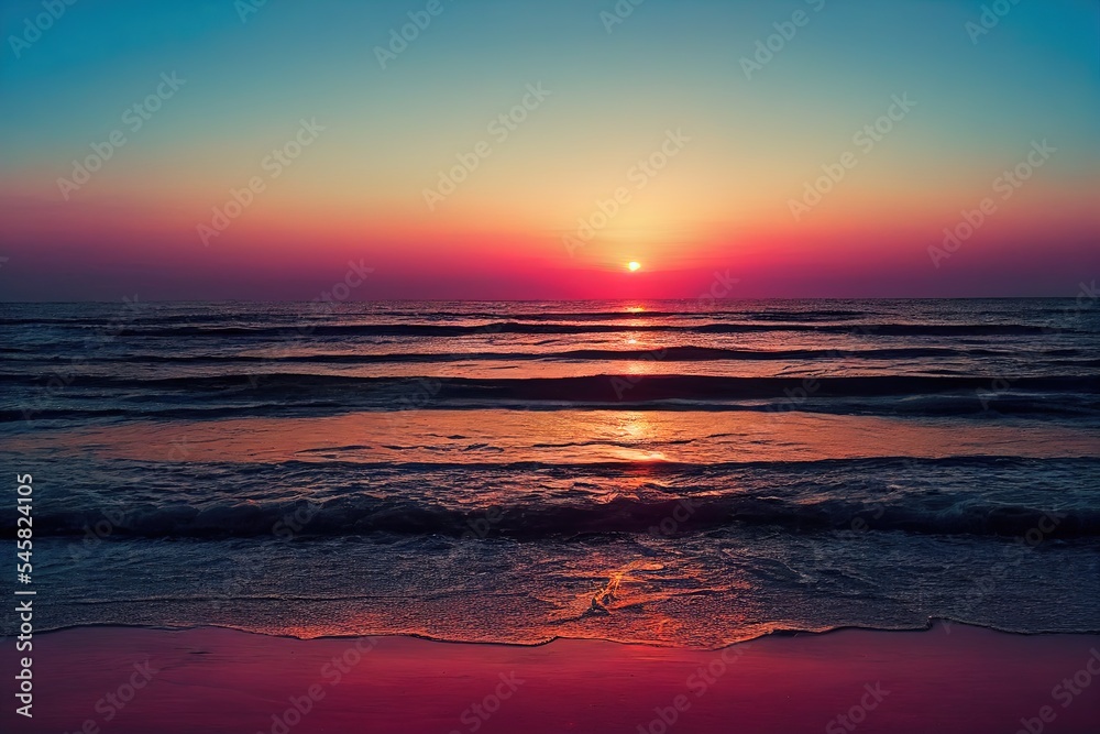 sunset over the sea