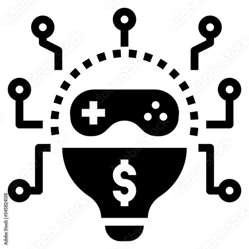 gamification glyph style icon