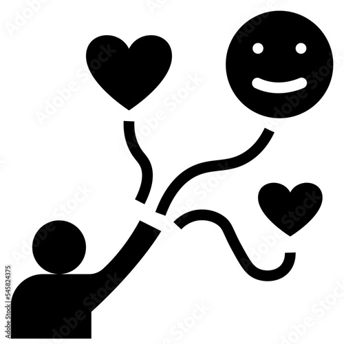 happiness glyph style icon